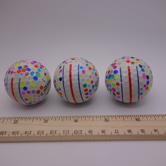 Set of Three(3) Pre-Loved Hand Design Callaway Chromesoft Golf Balls with Box - Picture 7 of 16